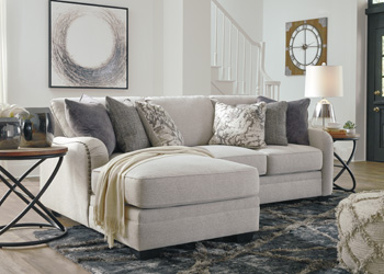 Picture of This right-arm facing loveseat is made with polyes