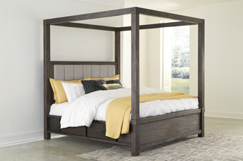 Dellbeck Queen/King Headboard Posts with Side Canopy