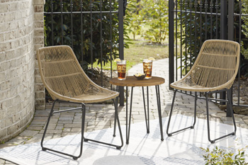 Coral Sand Outdoor Chairs with Table Set (Set of 3)