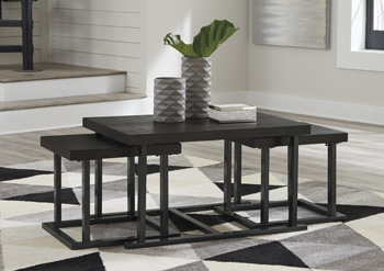 Airdon Coffee Table with Stools (Set of 3)
