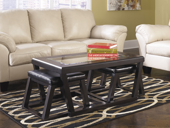 Kelton Coffee Table with Nesting Stools