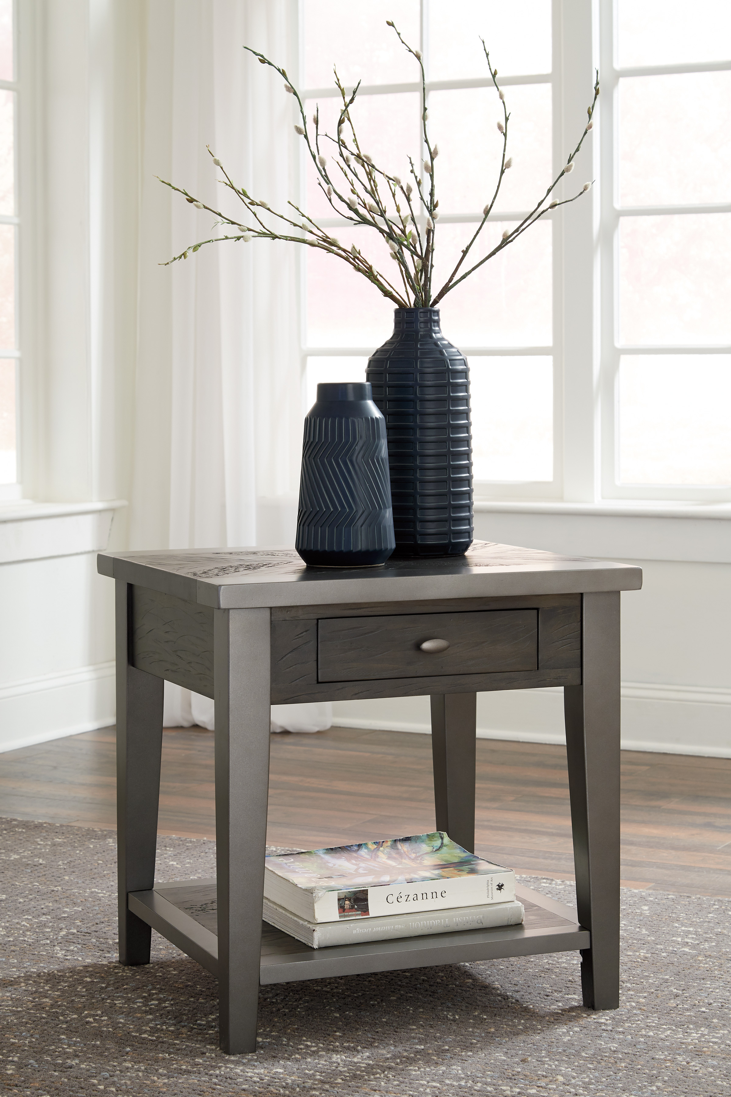 Branbury Grayish Brown End Table All American